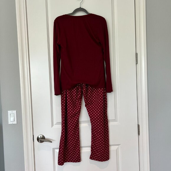 Calvin Klein Pajama Set Long Sleeve Top & Drawstring Bottoms L - Picture 2 of 6
